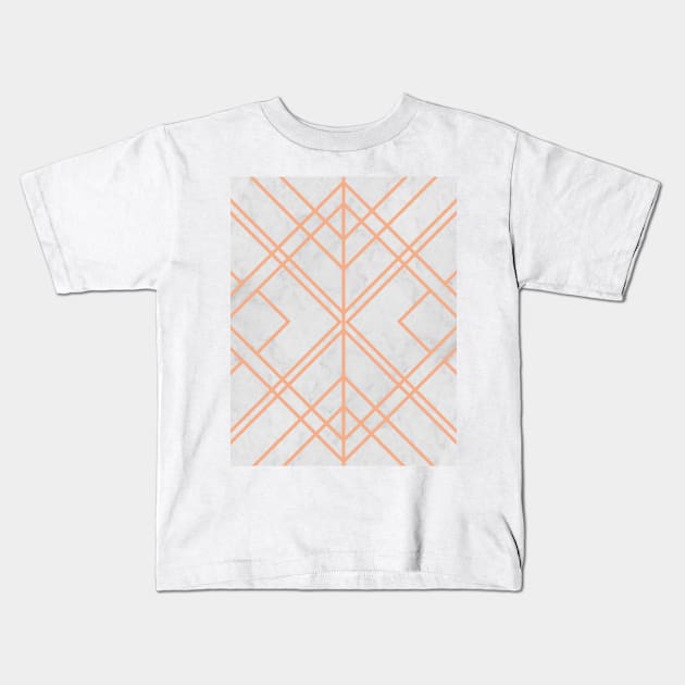 Art Deco Lines Pattern Kids T-Shirt by Tobe_Fonseca